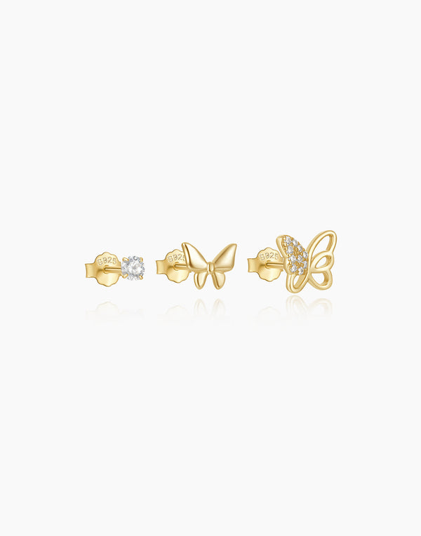 Butterfly Stud Earrings Set