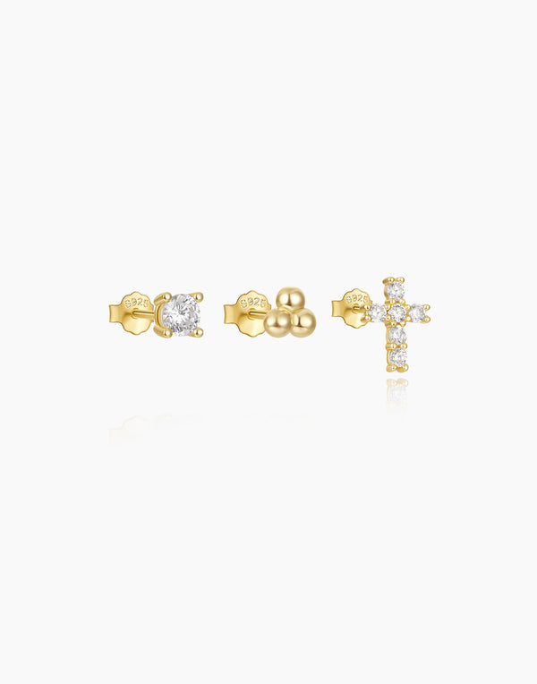 Cross Earrings Studs Set