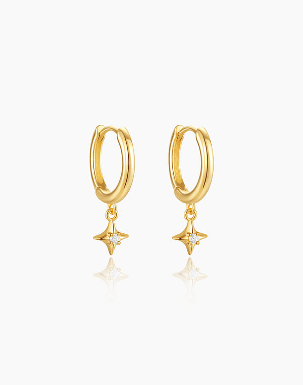 Cubic Zirconia Gold Drop Earrings