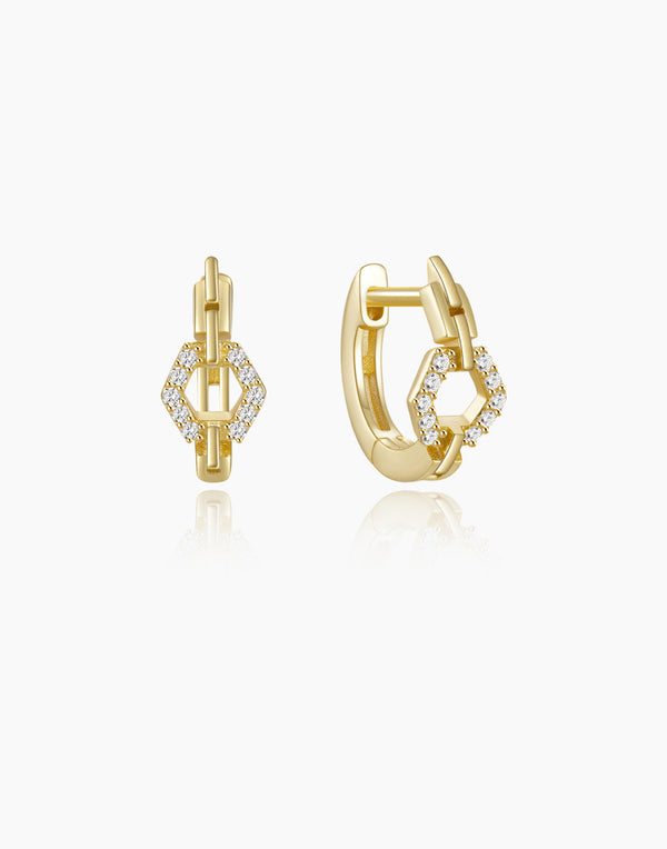 Cubic Zirconia Huggie Earrings