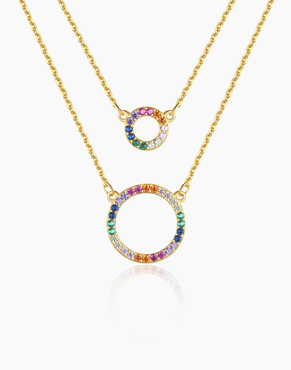 Double Layer Rainbow Necklaces