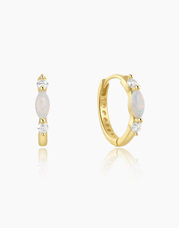 Opal Hoop Earrings