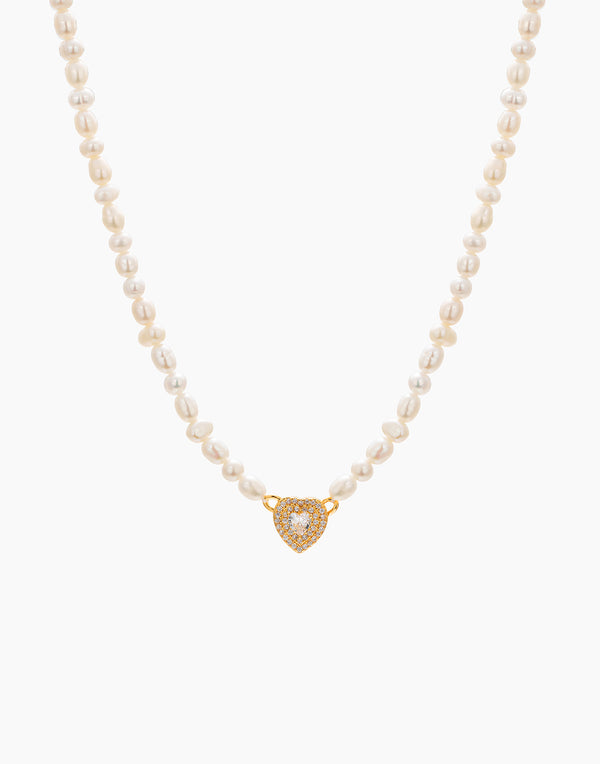 Pearl Heart Topaz Necklace