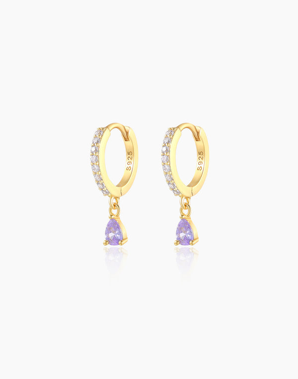 Purple Drop Earrings