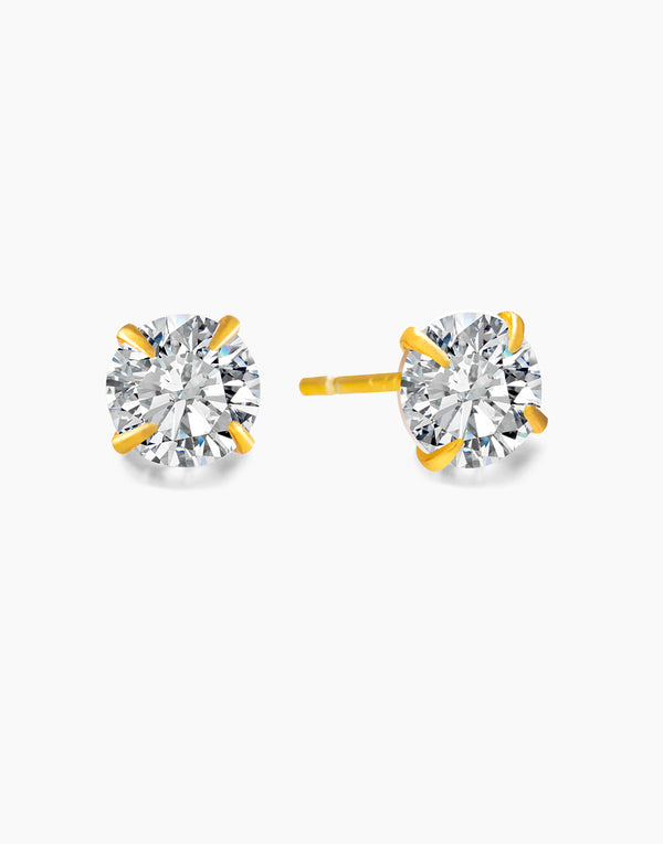 Round Topaz Studs