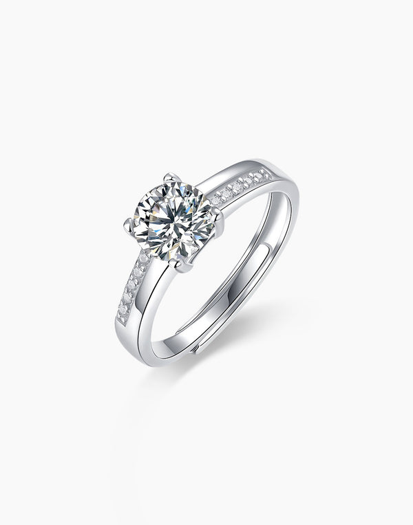 Round Moissanite Engagement Ring