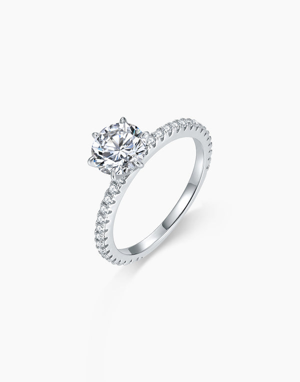 Round Pave Accented Engagement