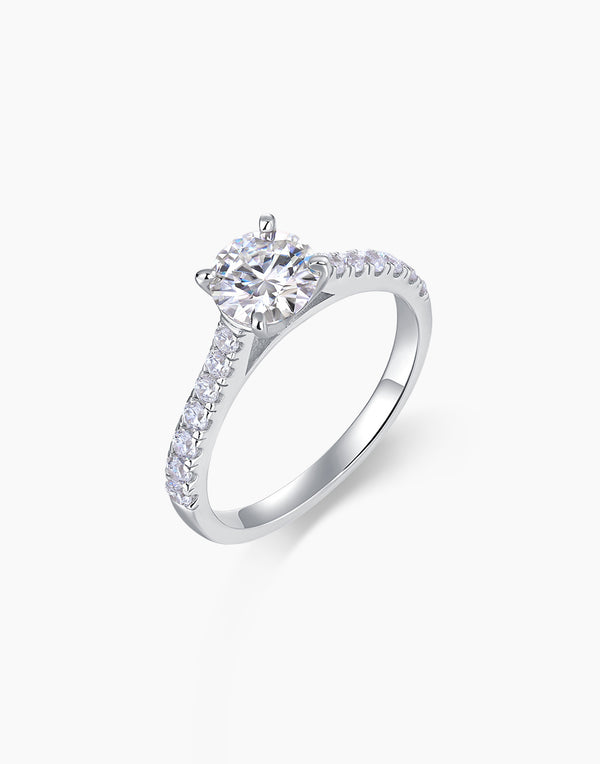 Silver Moissanite Ring