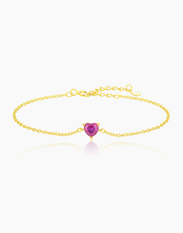 gold Heart Charm Bracelet